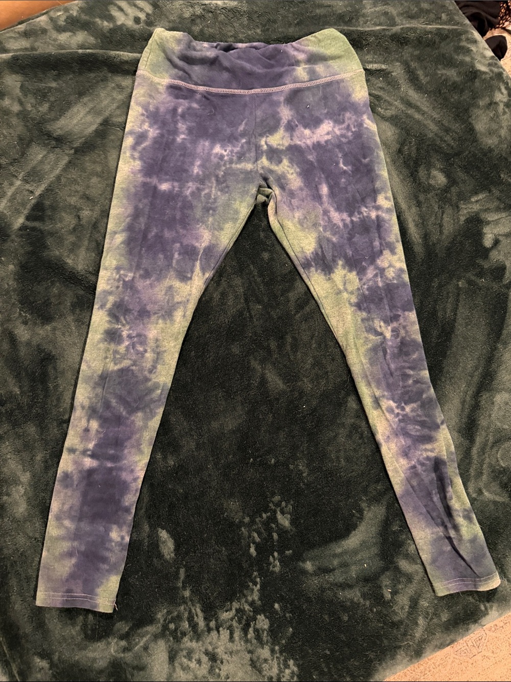 Tie-Dye Dark Blue/Purple & Green Leggings